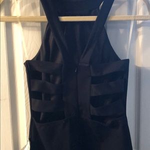 Black High Neck Halter Cage Dress